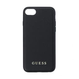Guess iPhone 6/6S/7/8/SE Skal Lädertextur Logo Svart