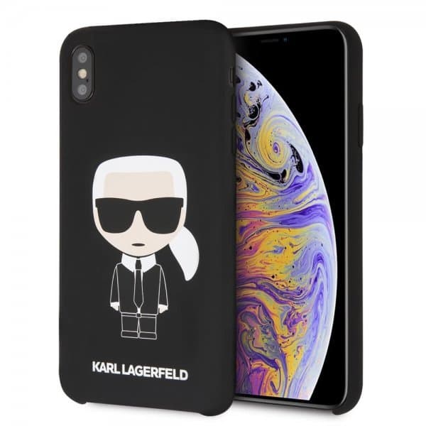 Karl Lagerfeld iPhone Xs Max Skal Silikon Karl Svart