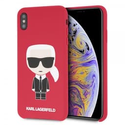 Karl Lagerfeld iPhone Xs Max Deksel Silikon Ikonik Karl Rød