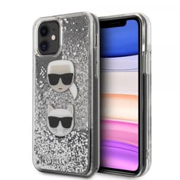 Karl Lagerfeld iPhone 11 Deksel Karl & Choupette Glitter Sølv