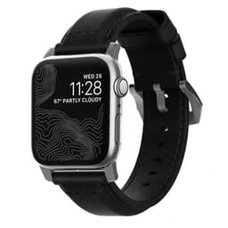 NOMAD Apple Watch 44/42mm Armbånd Traditional Strap Sølv/Sort