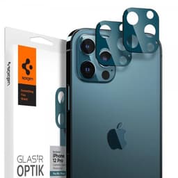 Spigen iPhone 12 Pro Kameran linssinsuojus Glas.tR Optik 2 kpl Pacific Blue