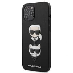 Karl Lagerfeld iPhone 12 Pro Max Suojakuori Saffiano Karl & Choupette Musta