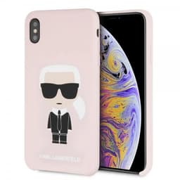 Karl Lagerfeld iPhone Xs Max Deksel Silikon Ikonik Karl LjusRosa