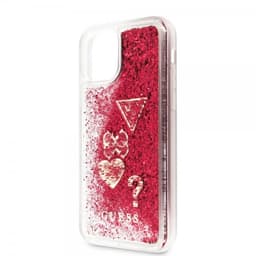 Guess iPhone 11 Kuori Kimallus Hearts Punainen