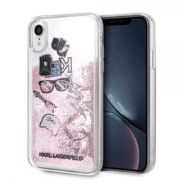 Karl Lagerfeld iPhone Xr Skal Hårdplast Rosa Glitter Transparent
