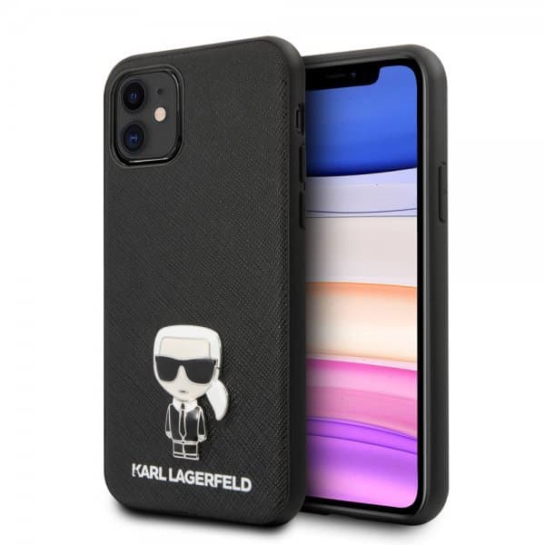 Karl Lagerfeld iPhone 11 Skal Iconic Cover Saffiano Svart