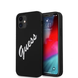 Guess iPhone 12 Mini Kuori Vintage Silicone Musta