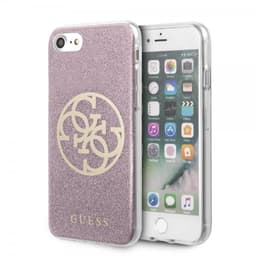 Guess iPhone 7/8/SE Suojakuori Glitter Circle Vaaleanpunainen
