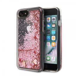 Guess iPhone 7/8/SE Kuori Kimallus Floating Hearts Vaaleanpunainen