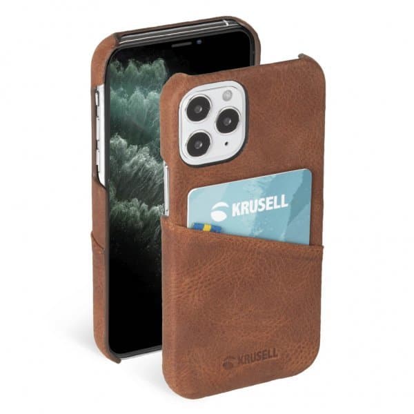 Krusell iPhone 12 Pro Max Skal Sunne CardCover Vintage Cognac