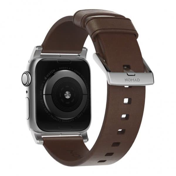 Rustic Apple Watch NOMAD Apple Watch 44/42mm Armbånd Modern Strap Sølv/Rustic Brown - Elkjøp