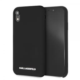 Karl Lagerfeld iPhone Xr Cover Silikonee LageRFeld Sølv Logo Sort