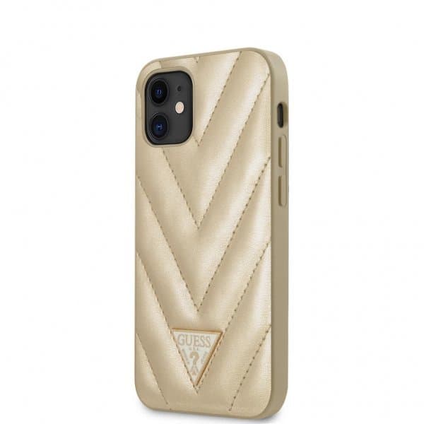 Guess iPhone 12 Mini Cover V Tikattu Guld