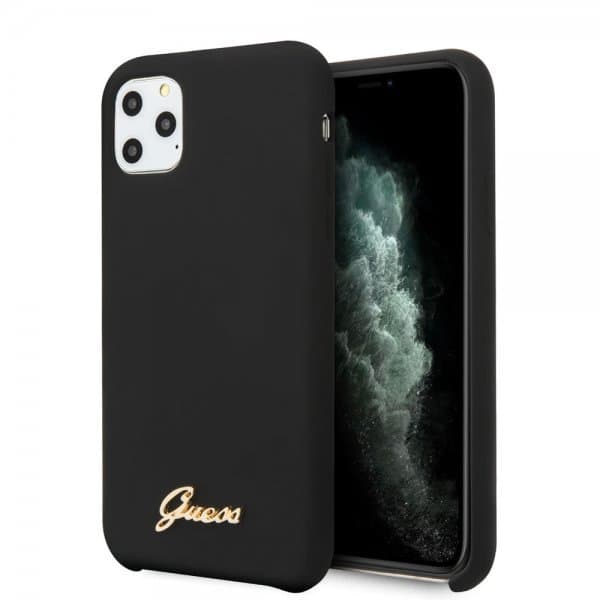 Guess iPhone 11 Pro Cover Silikoneei Cover Vintage Sort