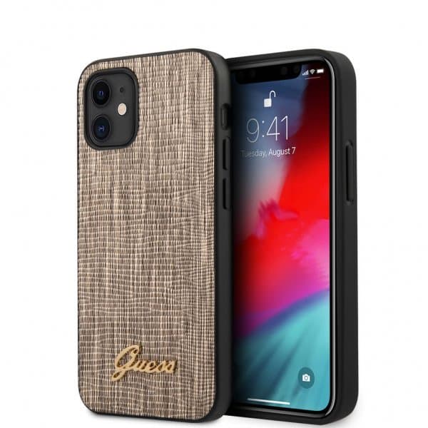 Guess iPhone 12 Mini Suojakuori Lizard Kulta