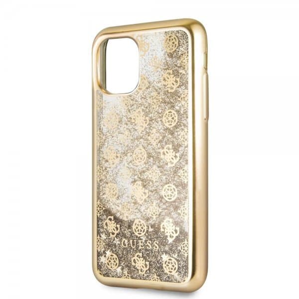Guess iPhone 11 Pro Skal Glitter Cover Guld