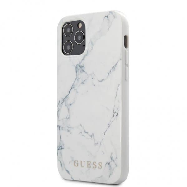 Guess iPhone 12 Pro Max Cover Marble Cover Hvid