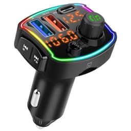 FM-sändare USB MP3 Bluetooth PD/QC för bilen Svart