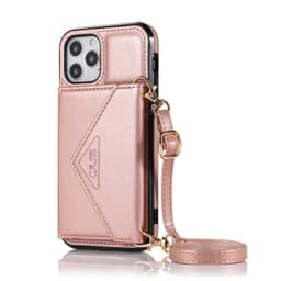 iPhone 12 Mini Cover lompakkokotelo PU-nahka ruusukulta
