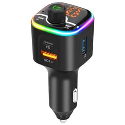 FM-sender USB MP3 Bluetooth 5.0 til bilen Sort