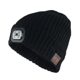 Mössa med hörlurar och pannlampa, Strl one size - Svart