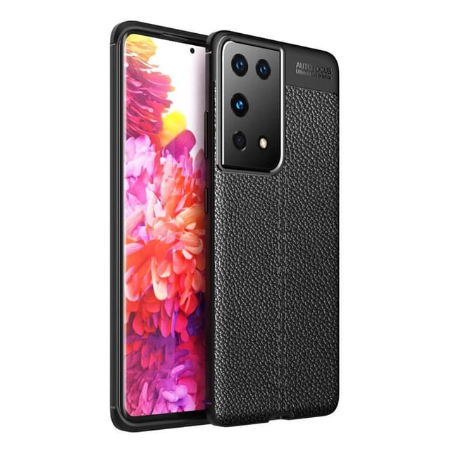 Samsung Galaxy S21 Ultra TPU-skal Litchi Grain - Svart
