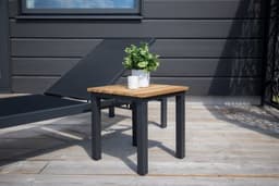 Utebord / sidobord mexico 40x40 cm - teak / svart