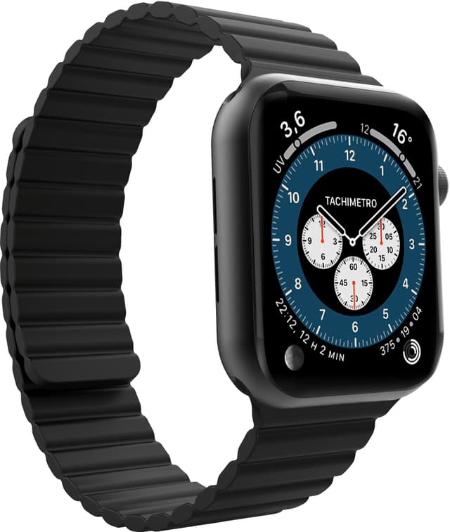 Puro Icon Link sportsreim i silikon til Apple Watch 38-41 mm (sort)