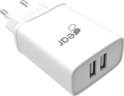 Gear 220V USB-A dobbel vegglader 665095