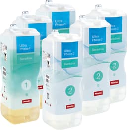 Miele UltraPhase 1 ja UltraPhase 2 Sensitive pesuaineet (6 kpl)