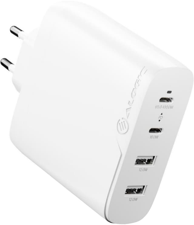 ALOGIC Rapid Power 4-port 100W GaN vægoplader + 2m USB-C kabel