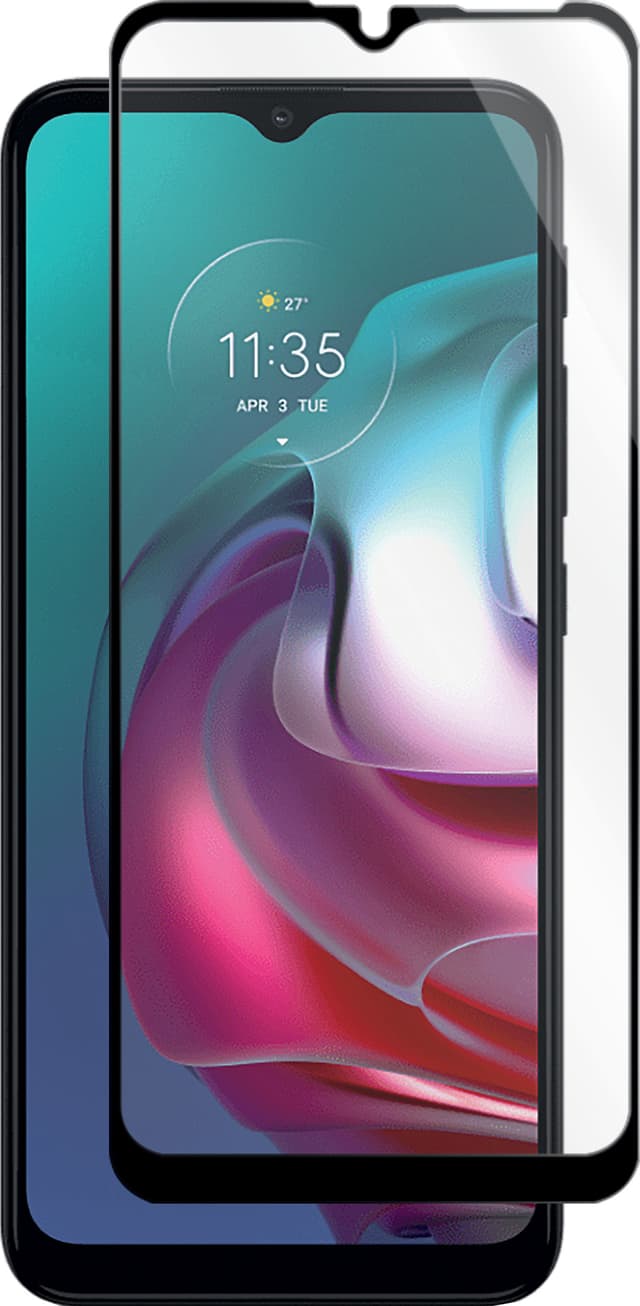 Panzer Full-Fit Motorola Moto G30 skärmskydd (svart)