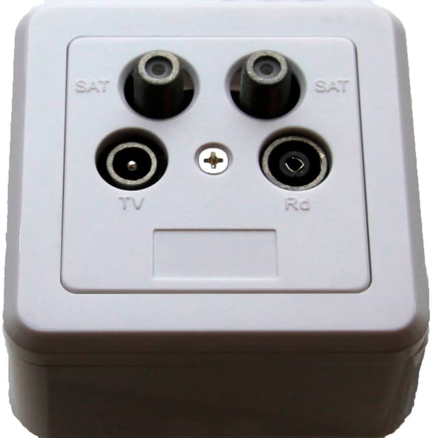 Triax Antennuttag (Twin) SAT-CATV 9mm (vit)