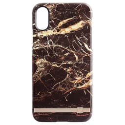 Uunique print design iPhone X etui (brun/guld marmor)