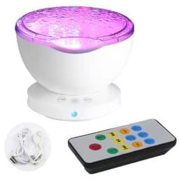 Ocean Wave projektorlampe med høyttaler og fjernkontroll Hvit