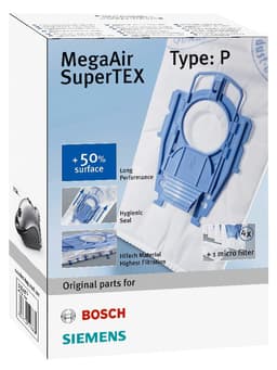 MegaAir SuperTEX pölypussi (Siemens VS08, Bosch BSG/BBS)