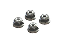 AR708008 Flanged Nyloc Locknut 4mm Silver (4)