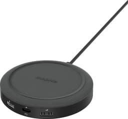 Mophie trådløs ladestasjon med USB-C- og USB-A-porter (sort)