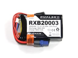 3s  2000mAh - RX LiPo - Dualsky med måler