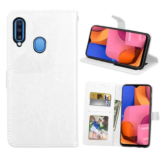 Lompakkokotelo 3-kortti Samsung Galaxy A20s  - valkoinen