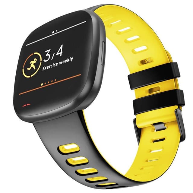 Twin Sport Armbånd Fitbit Versa 3  - Sort/gul