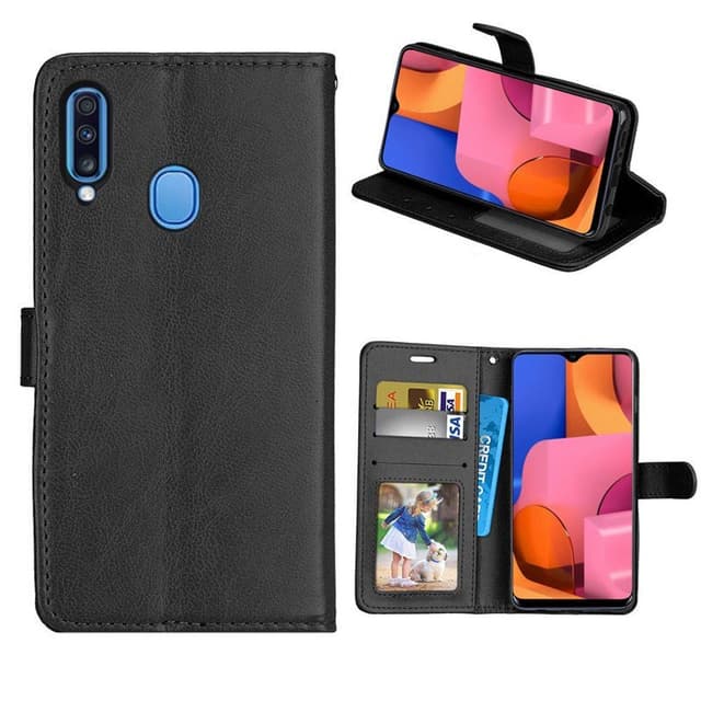 Lompakkokotelo 3-kortti Samsung Galaxy A20s  - musta