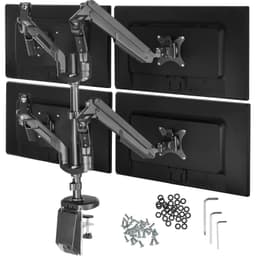 Bordstativ for 4 skjermer - svart