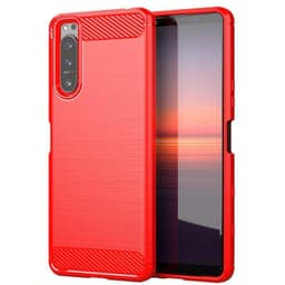 SKALO Sony Xperia 5 II Armor Carbon Stødsikker TPU-cover - Rød