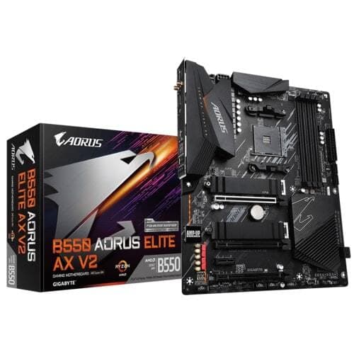 Gigabyte B550 AORUS ELITE AX V2, AMD, Stik AM4, 3rd Gen AMD Ryzen™ 3, 3rd Gen AMD Ryzen 5, 3rd Gen AMD Ryzen™ 7, 3rd..., DDR4-SDRAM, 128GB, DIMM