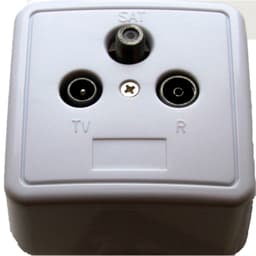 Triax koblingsboks for kabel- og satellitt-TV (hvit)