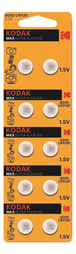 Kodak MAX AG10 / LR1130 Micro alkaliskaknappceller
