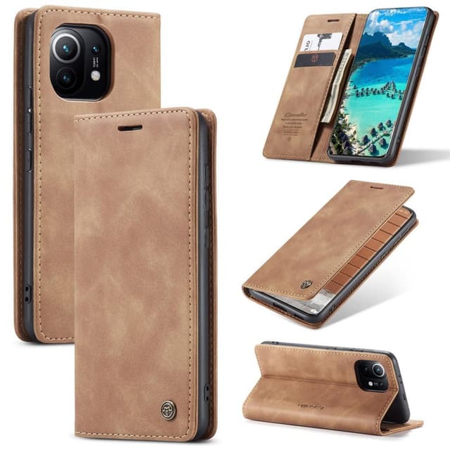 CASEME Plånboksfodral Xiaomi Mi 11 - Brun