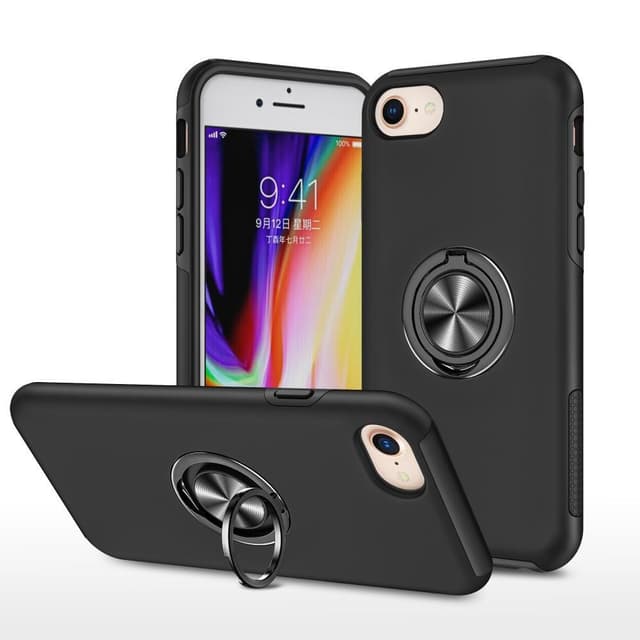 iPhone SE/8/7/6/6S Hybrid skal med Finger Ring - Svart